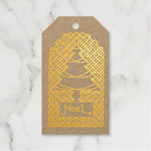 Celtic Christmas Tree Personalized Foil Gift Tags