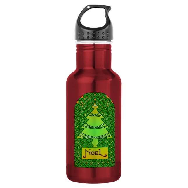 Celtic Christmas Tree Water Bottle (Front)