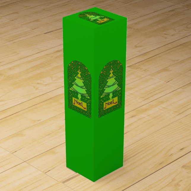 Celtic Christmas Tree Wine Box (Front)