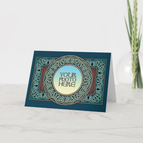 Celtic Circle Border Photo Frame Greeting Card