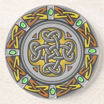 Celtic Circle - Steel And Leather Coaster by YANKAdesigns at Zazzle