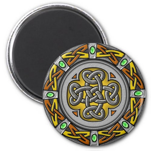 Celtic circle _ steel and leather magnet