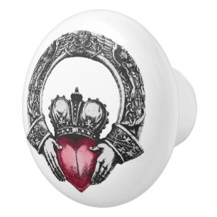 Celtic Claddagh Ceramic Knob