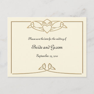 Celtic Claddagh Save the Date Postcards