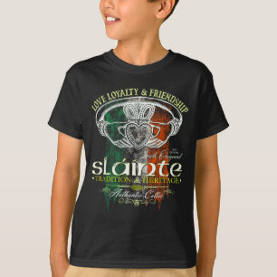 Celtic Claddagh Slainte Nge Irish Flag St. Patrick T-Shirt
