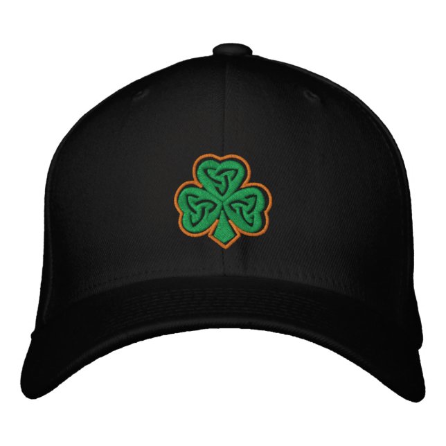 Celtic Clover Embroidered Cap (Front)