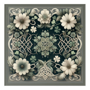 Celtic Clover Floral Charm Acrylic Print