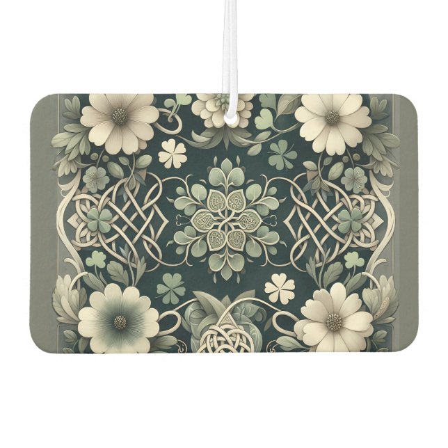 Celtic Clover Floral Charm Air Freshener (Front)