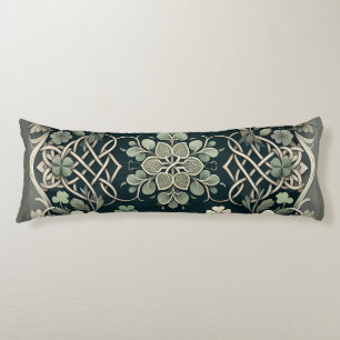 Celtic Clover Floral Charm Body Pillow