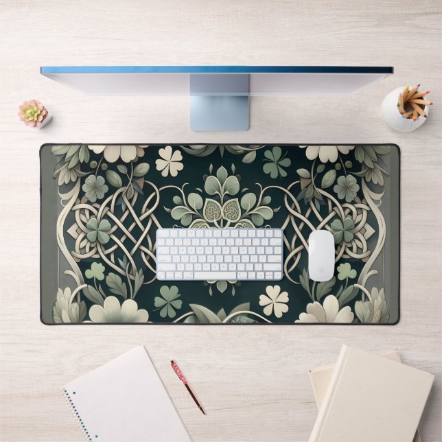 Celtic Clover Floral Charm Desk Mat (Office 1)