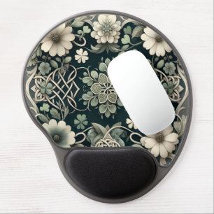 Celtic Clover Floral Charm Gel Mouse Pad