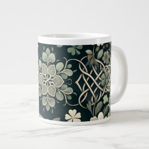 Celtic Clover Floral Charm Giant Coffee Mug