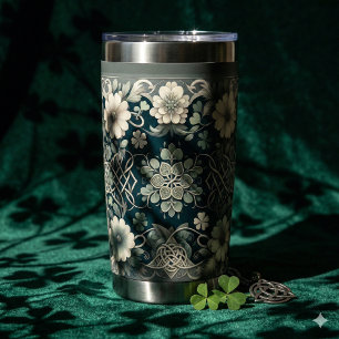 Celtic Clover Floral Charm Insulated Tumbler