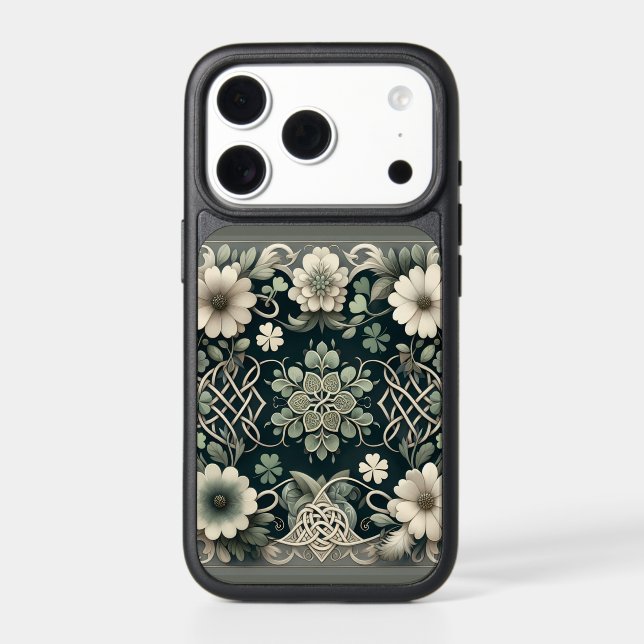 Celtic Clover Floral Charm Otterbox iPhone Case (Back)