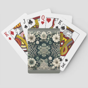 Celtic Clover Floral Charm Poker Cards