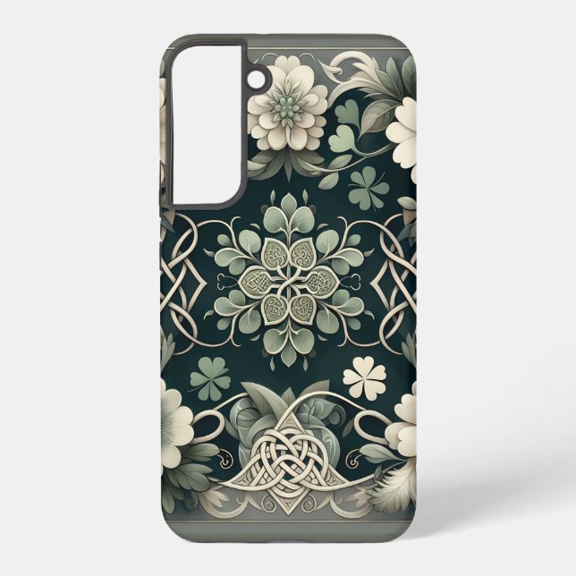 Celtic Clover Floral Charm Samsung Galaxy Case (Back)