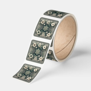 Celtic Clover Floral Charm Square Sticker