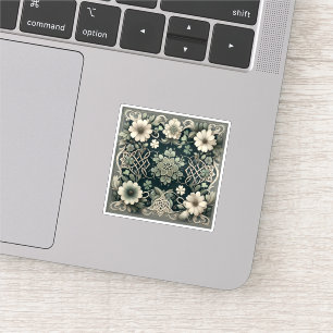 Celtic Clover Floral Charm Sticker