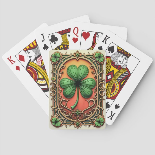 Celtic Clover of Fortune Poker Cards (Back)