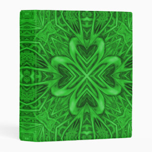 Celtic Clover Vintage Green Fractal Kaleidoscope Mini Binder