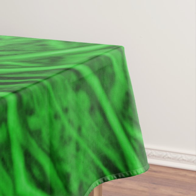 Celtic Clover Vintage Green Fractal Kaleidoscope Tablecloth (In Situ)