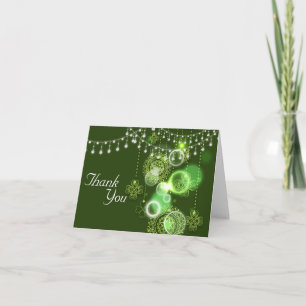 Celtic Clovers Green White Irish Thank You Card