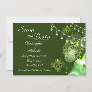 Celtic Clovers Irish Save the Date Wedding Invitation