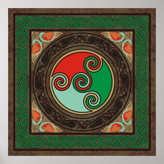 Celtic Color Spirals Poster (Front)