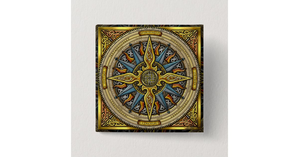 Celtic Compass Button | Zazzle