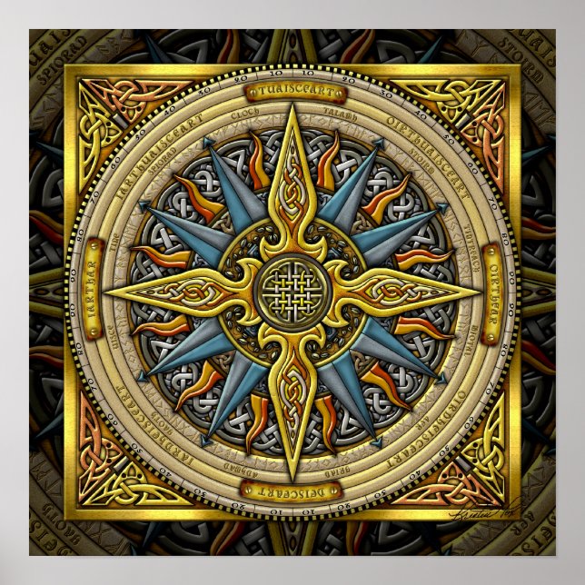 Celtic Compass FIne Art Poster (Front)