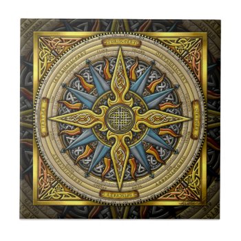 Celtic Compass Tile by foxvox at Zazzle