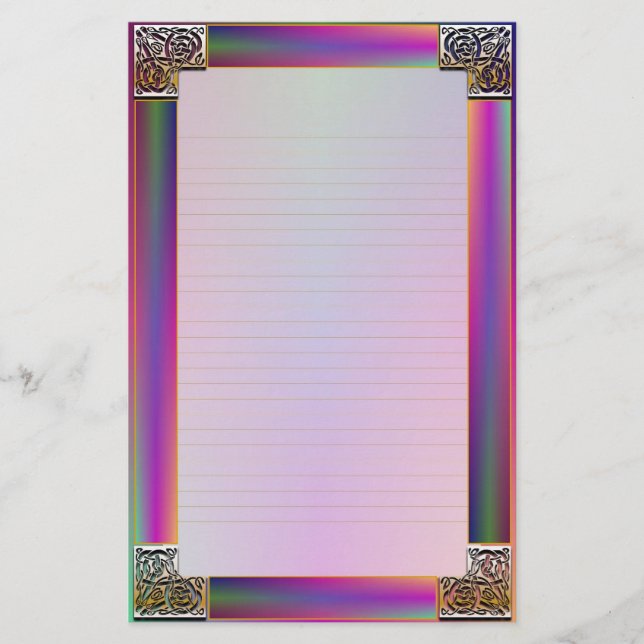 "Celtic Corners Eight" Fine Lined Stationery (Front)