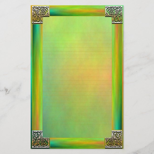 "Celtic Corners Two" Fine Lined Stationery (Front)