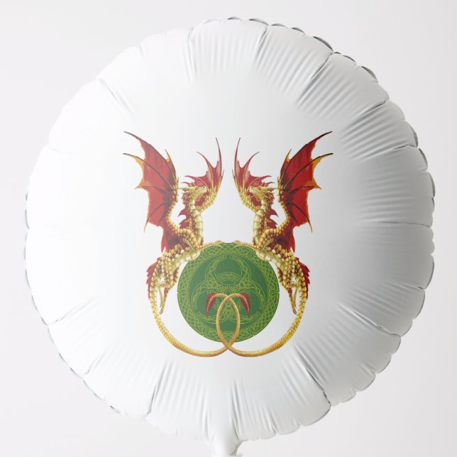 Celtic Crescent Moon And Dragons Balloon (Front)