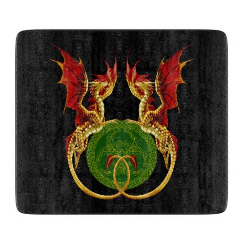 Celtic Crescent Moon And Dragons Cutting Board