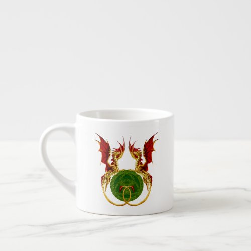 Celtic Crescent Moon And Dragons Espresso Cup