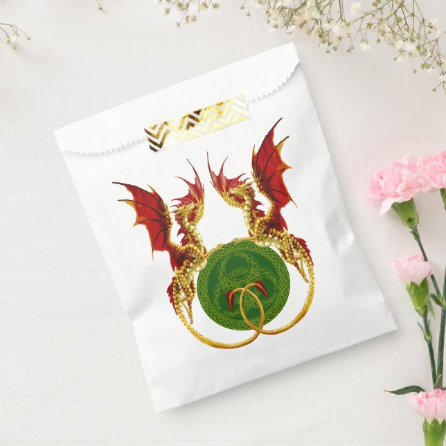Celtic Crescent Moon And Dragons Favor Bag (Sealed)
