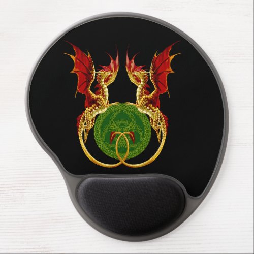 Celtic Crescent Moon And Dragons Gel Mouse Pad
