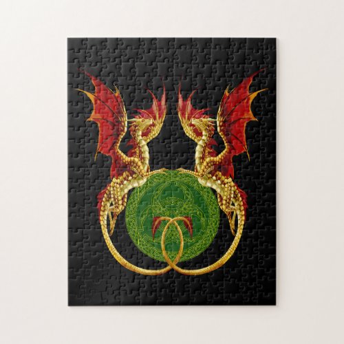 Celtic Crescent Moon And Dragons Jigsaw Puzzle