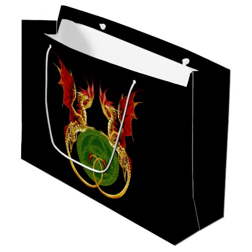 Celtic Crescent Moon And Dragons Large Gift Bag