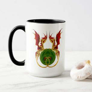 Celtic Crescent Moon And Dragons Mug