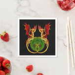 Celtic Crescent Moon And Dragons Napkins