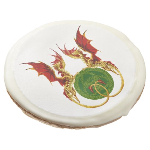 Celtic Crescent Moon And Dragons Sugar Cookie
