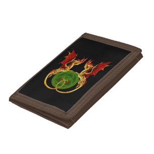 Celtic Crescent Moon And Dragons Tri-fold Wallet