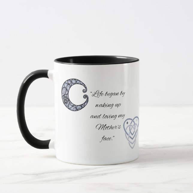 Celtic Crescent Moon & Motherhood Knot Mug (Left)