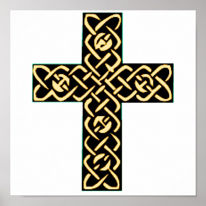 Celtic Cross 7 Gold Print