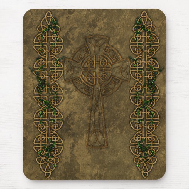 Celtic Cross and Celtic Knots Mouse Pad (Front)
