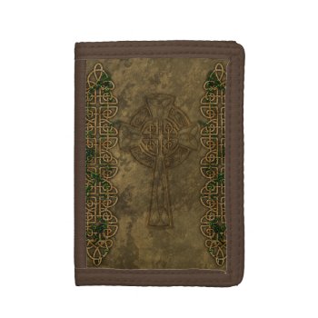 Celtic Cross And Celtic Knots Tri-fold Wallet by packratgraphics at Zazzle