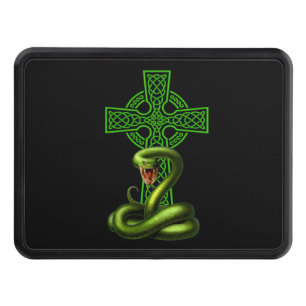 Celtic Cross And Green Snake Irish Pride Hitch Cover