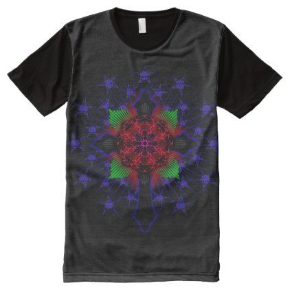 Celtic Cross and Jesus Fish Rose All-Over-Print T-Shirt